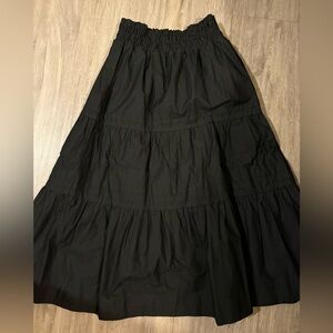 Anthropologie Black Tiered Maxi Skirt
